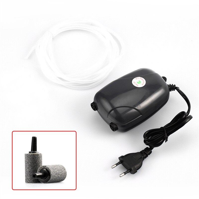 1Pc Black Praktische Mini Stille 5W Aquarium Inflatie Pomp Zuurstof Levering Luchtpomp Luchtcompressor Voor Aquarium outlet