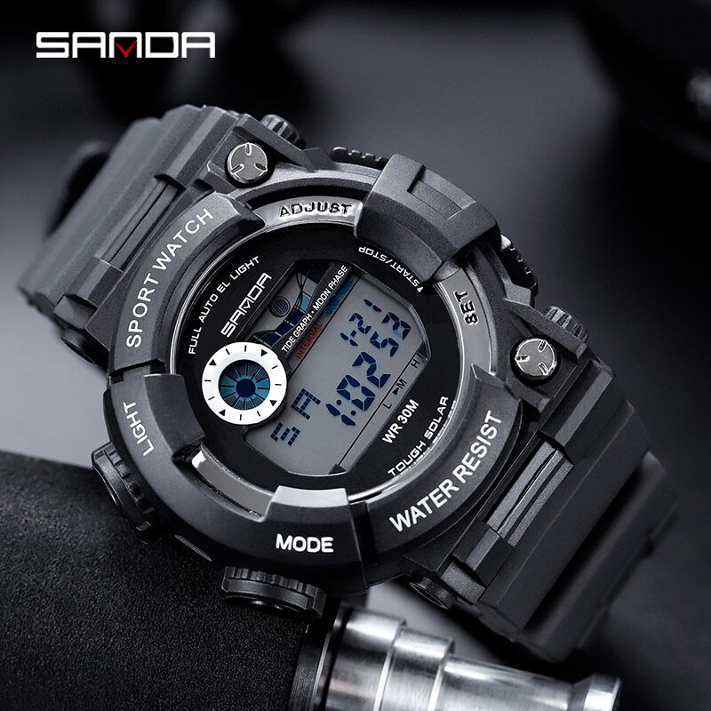 SANDA Horloges Mannen 30M Waterdichte Elektronische LED Digitale Horloge Mannen Outdoor Heren Sport Pols Horloges Stopwatch Relojes Hombre