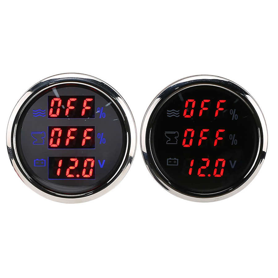 52MM/2in 3-In-1 Waterproof Digital Water Level Meter Sewage Gauge Voltage Meter Instrument 0-190Ω EU Standard