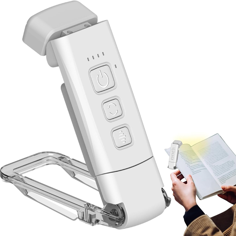 Luz de lectura de libros para lectura de cama, recargable, portátil, con Clip, luz de lectura LED, Mini lámpara de escritorio alimentada por USB regulable: Azul