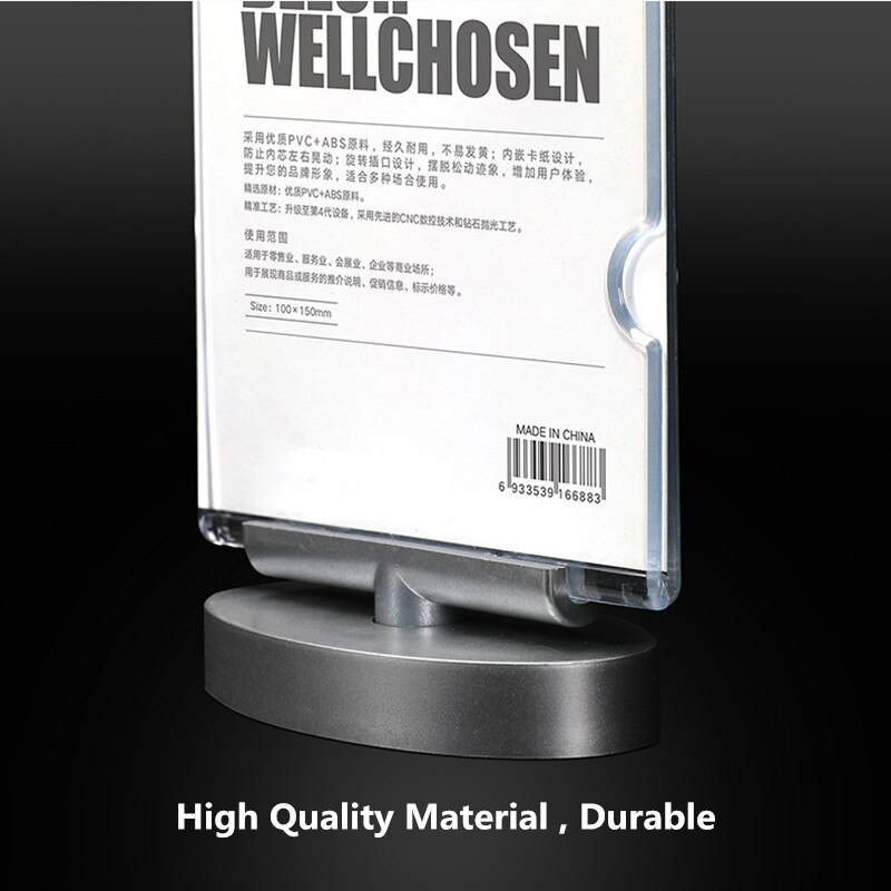 A5 Double Side Rotating Table Acrylic Menu Paper Sign Holder Display Stand Table Number Price Display Frame