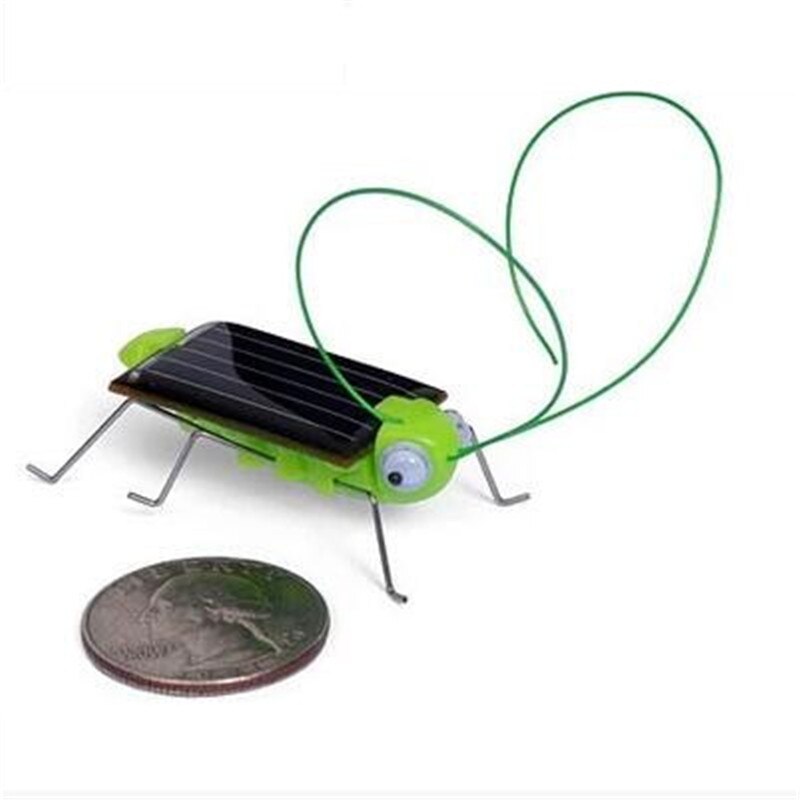 1pcs Lovely Mini Solar Energy Powered Child Toy Educational Locust Solar Grasshopper Insect Christmas Toys