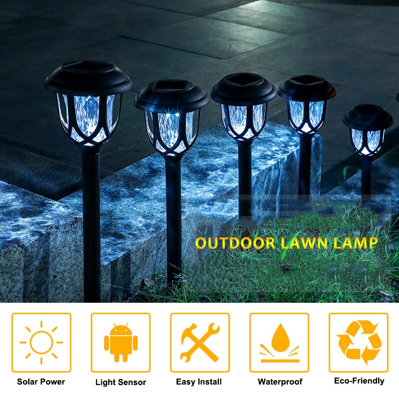 4 stuks buitenlampen op zonne-energie, tuinlampen op zonne-energie, priklampen, landschapsverlichting op zonne-energie voor looppaden, gazons, erven en terrassen.