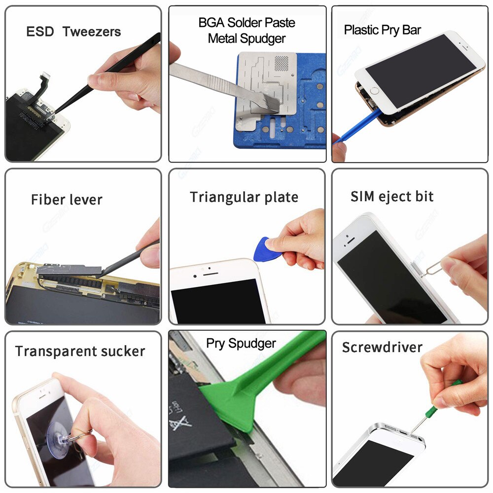 GZERMA – Kit de démontage de réparation de téléphone portable, ensemble d&#39;outils de réparation de téléphone portable avec 6 Mini tournevis pour iPhone, Kit de bricolage