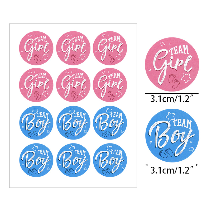 120pcs Team Boy Team Girl Stickers Boy or Girl Vote Sticker for Gender Reveal Party Decoration Baby Shower Packaging Seal Labels: Z09