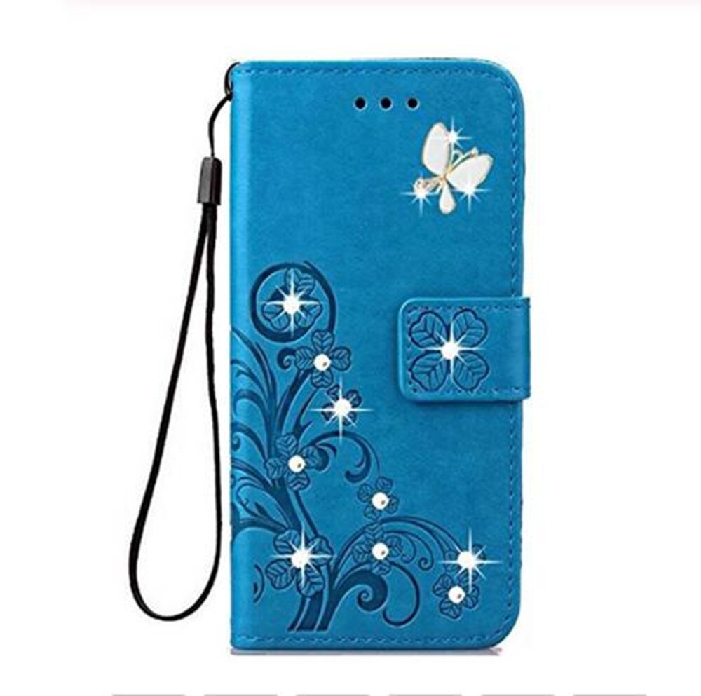 Per UMIDIGI A9 Pro Copertura di Caso di Vibrazione DELL'UNITÀ di elaborazione Del Cuoio Del Raccoglitore Capa Coque Telefon Etui Cassa del Magnete Per UMIDIGI Umi A9 pro Fonda Borsette Astuccio: Blue HZ butterfly