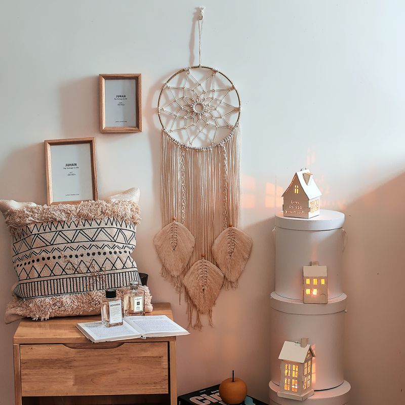 Handgemaakte Geweven Macrame Tapestry Dream Catcher Boho Kamer Decoratie Macrame Muur Opknoping Ornamenten Voor Kinderkamer Nursery