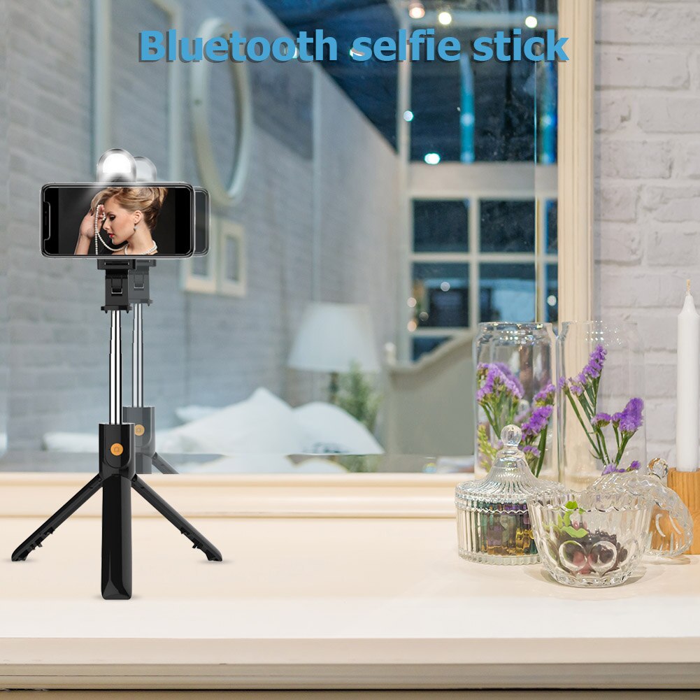 Selfie Stick Tripod for iPhone Samsung - 720mm Extendable - Bluetooth Remote - Lightweight ABS