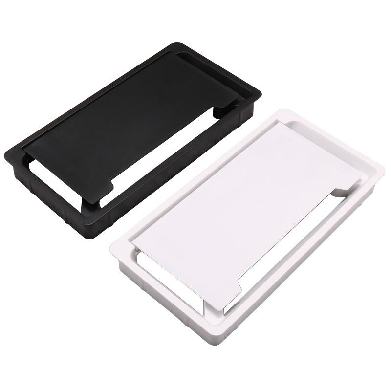ABS Cable Hole Covers Base Rectangle Table Cable Outlet Computer Desk Grommet Wire protection organizer Furniture Hardware