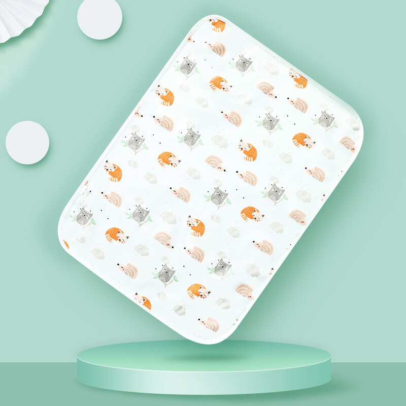 Babybeddengoed katoen waterdicht babyluierkussen lekvrij ademend verschoningsmatje meerdere specificaties babybedbenodigdheden: Vos / 5070cm