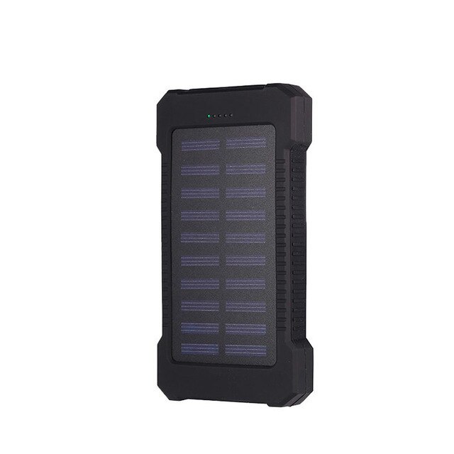 Batería Externa de carga rápida para móvil, cargador Solar de 30000mAh, PD15W, resistente al agua, con linterna, para viajes al aire libre, Xiaomi y iPhone: black
