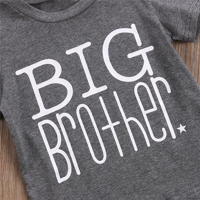 Kinder Jungen T-shirt Kurzarm Baumwolle Tops T-shirt Big Brother Druck Nette Casual Tops Tragen