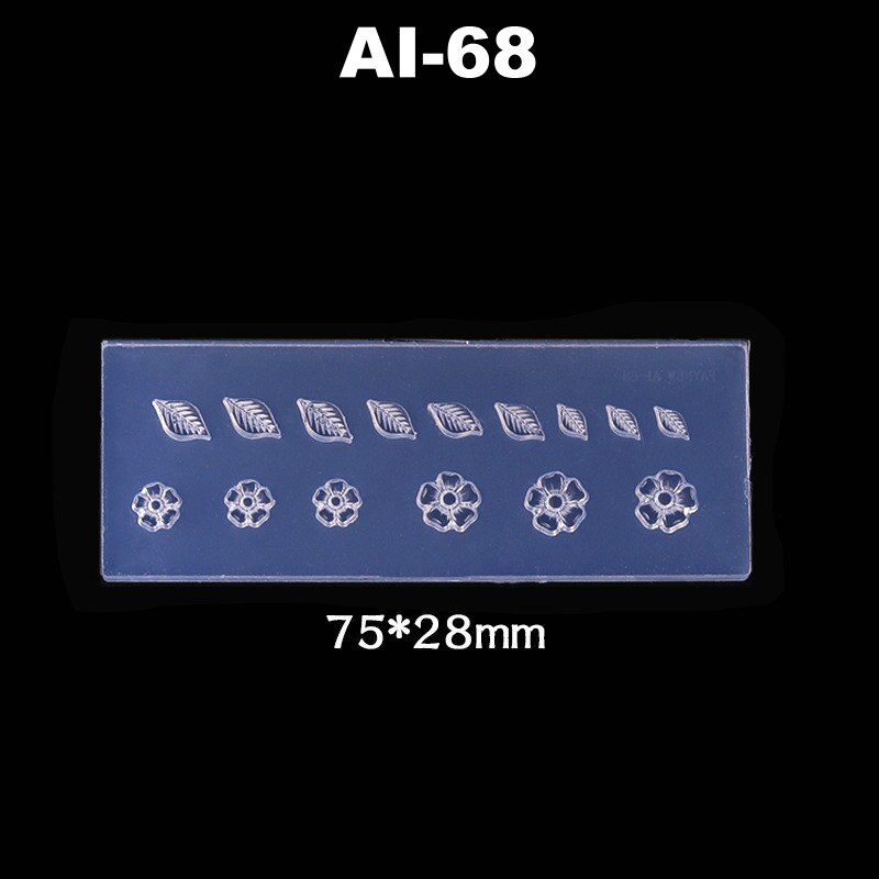 3D Carving Silicone Mold Nail Stamping Camellia/Shell/Bow Tie/Star Pattern DIY UV Gel Acrylic Crystal Nails Template 3 Style: AI-68