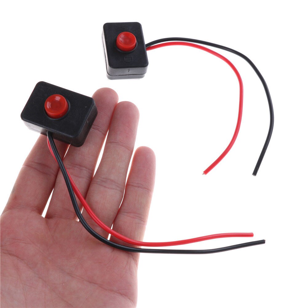 2 x DC 12C2A Adhesive base push button momentarily action wired switch for automobiles