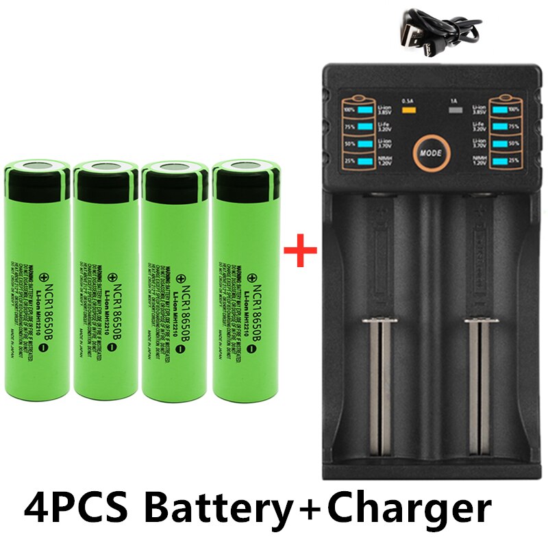 100% Original 3.7V 3400mAh 18650 battery rechargeable battery with Battery charger for 26650 14500 18340 18650 Battery+charger