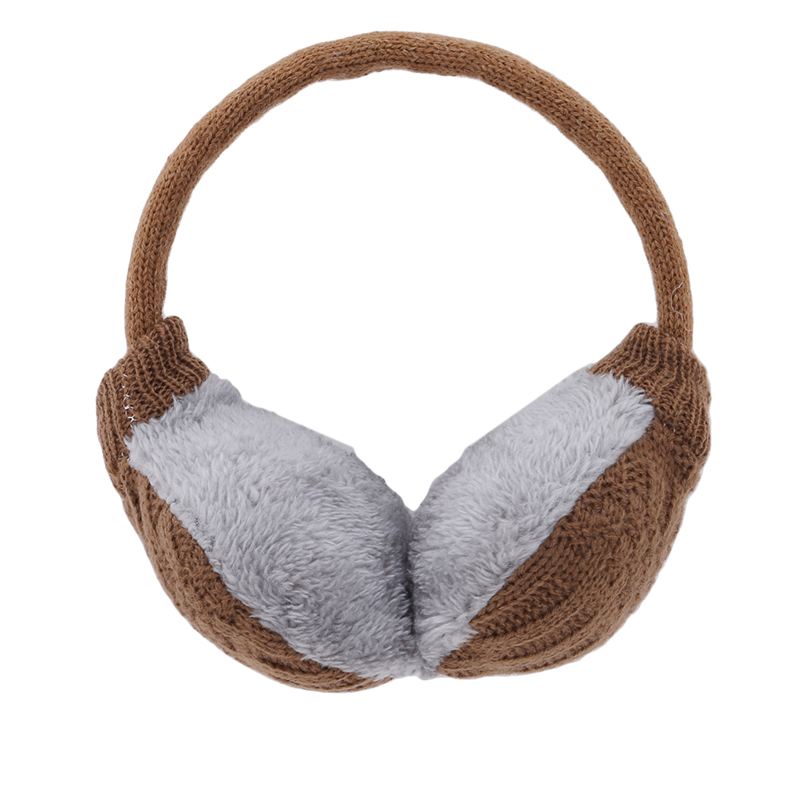 Warm Ear Muffs Cover Winter Knitted Earmuffs For Women Winter Ear Protector Plush Winter Ear Warmers: coffee