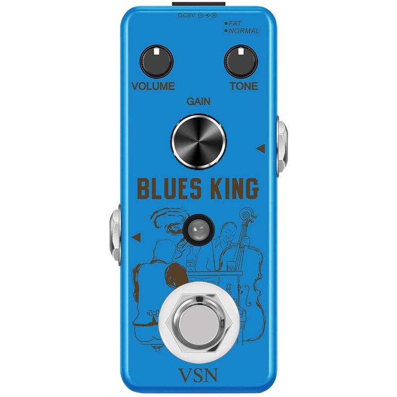 VSN Bluesy Guitar Pedal Blues Style Distortion Effect Pedal Fat &amp; Normal 2 Modes Wide Range Frequency Response: Default Title