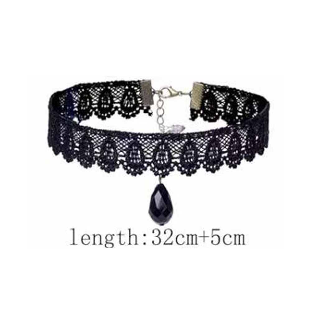 Dame chokers blad dusk kvinner hals smykker tilbehør jente blonder gotisk vintage sexy fløyel rose perler blomsterhalskjede