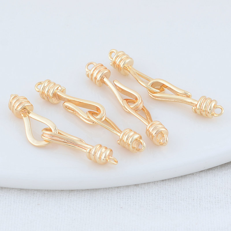 6*32Mm 14K Goud Kleur Messing Ketting Sluitingen Connector Diy Sieraden Accessoires