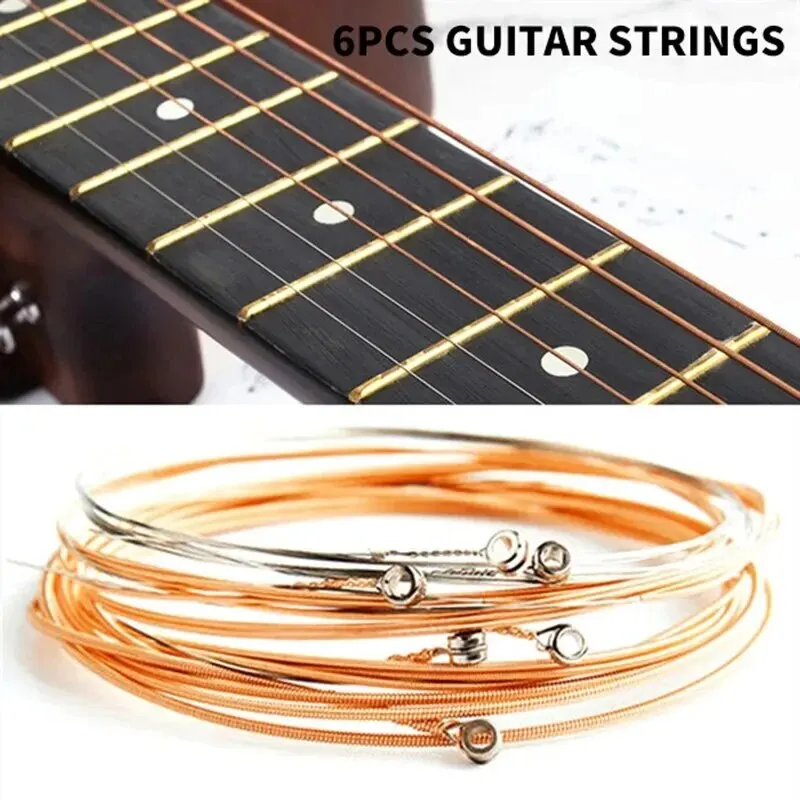 1 SET 6 Stuks Koperen Gitaarsnaren 1-6 voor Klassieke Klassieke Staaldraad Klassieke Akoestische Folk Gitaar Onderdelen accessoires