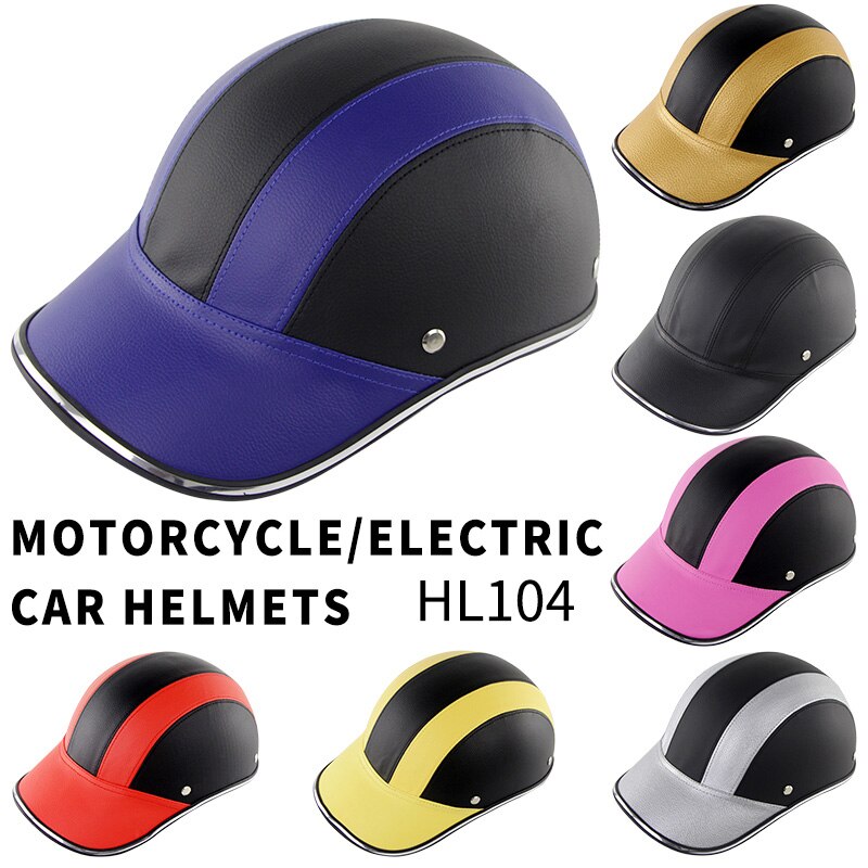 Motorcykel hjelm halv åben ansigt baseball cap åndbar aftagelig foring justerbar stap  h7jp