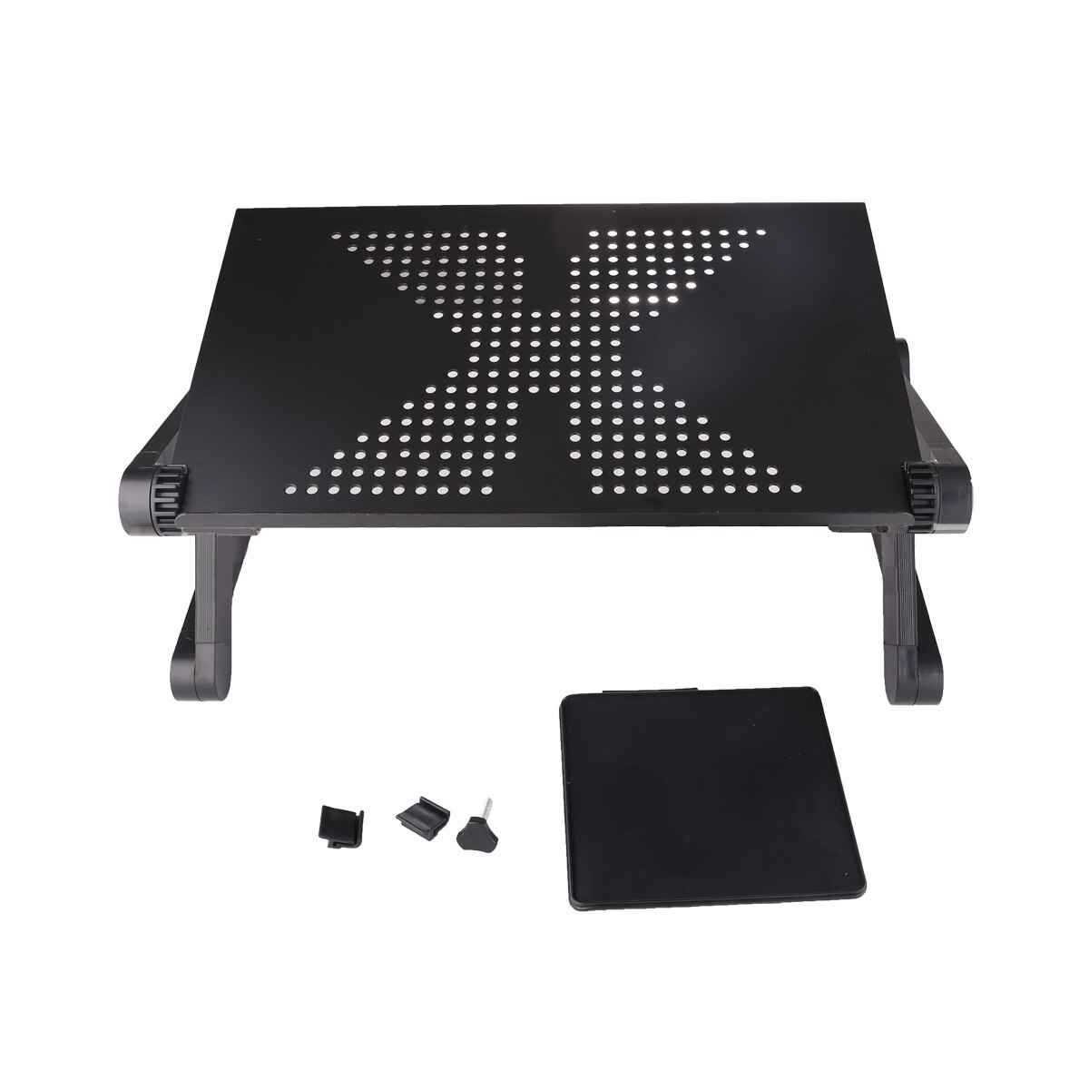 Aluminum Alloy Adjustable Laptop Stand Bed Table Stand Foldable Legs Laptop Notebook Riser Reading Holder Tray with Mouse Pad