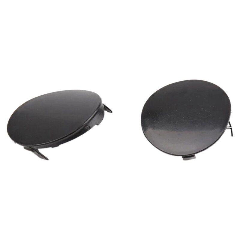 1 Pair Left & Right Front Bumper Tow Hook Cover Cap 52128-02910 Black Plastic Fit for Toyota Corolla 2007