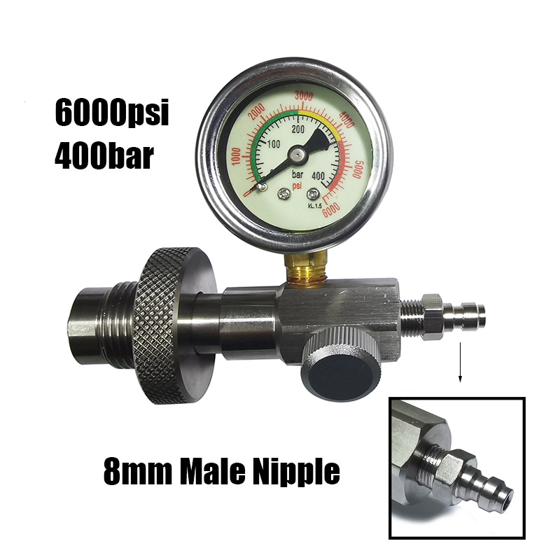 HPA Big Gas Tank To Small Cylinder Stainless Steel DIN G5/8 High Pressure Air Fill Station Refill Connector: Lavender