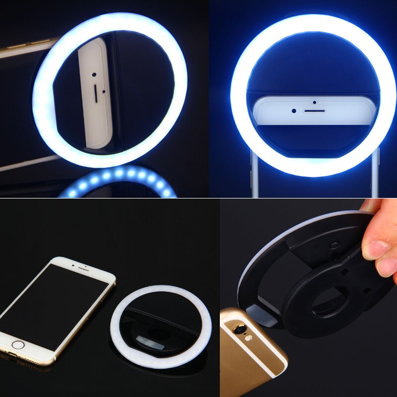 3 Modes Usb Chargemobile Telefoon Selfie Licht Clip-On Led Ring Flash Light Camera Fotografie Telefoon Licht Voor Iphone samsung Xiaom