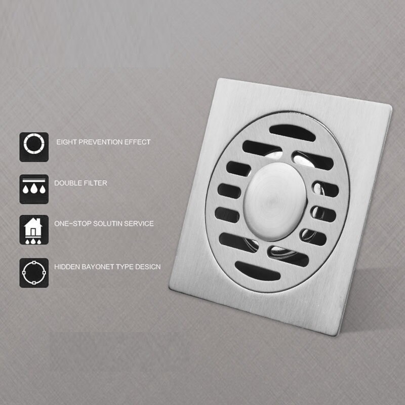 10*10 cm SUS Roestvrij Staal Afvoerputje Douche Af... Grandado