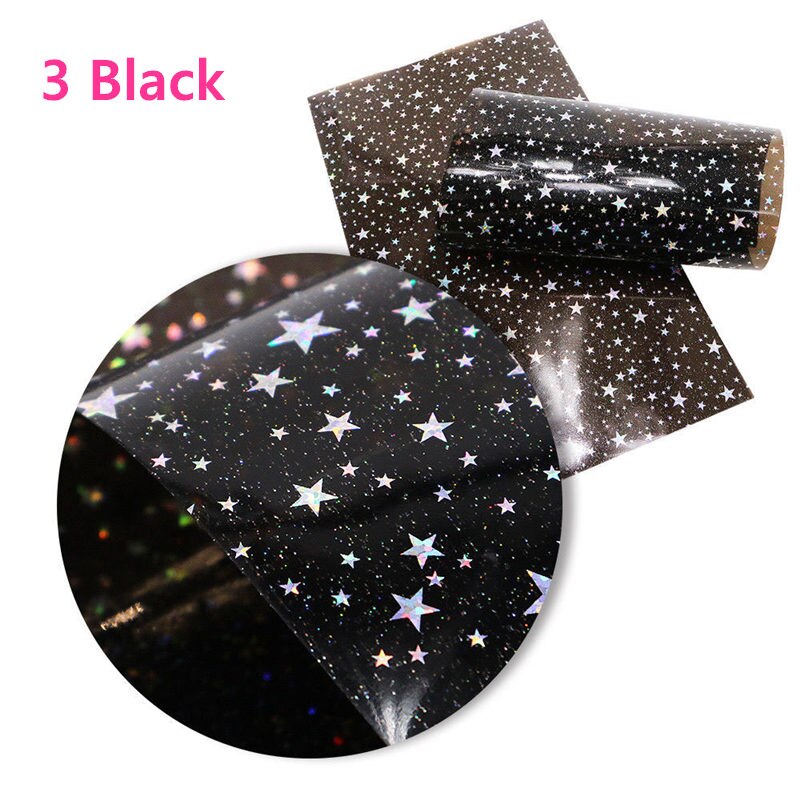 20*30 Cm Zeester Transparante Sterren Vinyl Faux Stof Synthetisch Leer, Diy Decoratieve Knotbow Tas Diy Materiaal: black