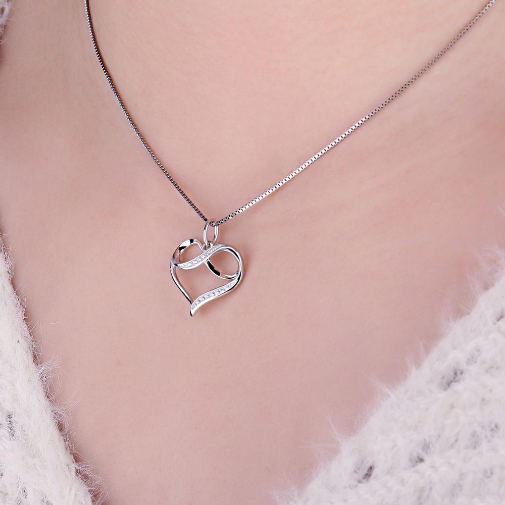 Jewelrypalace Infinity Liefde Knoop Hart 925 Sterling Zilveren Hanger Ketting Trendy Gesimuleerde Diamond Vrouwen Hanger Geen Ketting