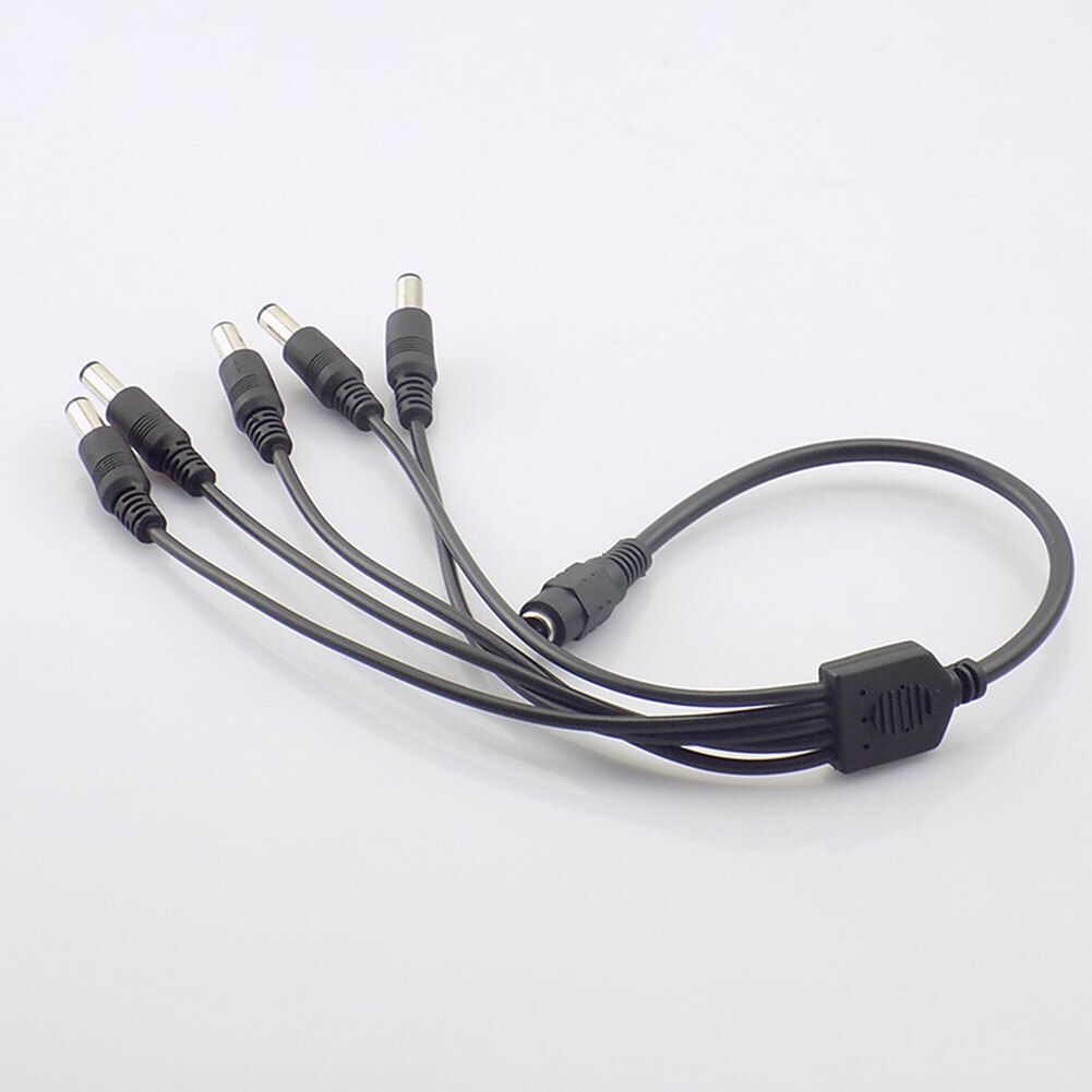 DC Power Supply Adapter 12V Pigtail 2.1*5.5mm 1 Female to 5 Male Splitter Cable Plug for CCTV Camera DVR NVR A7
