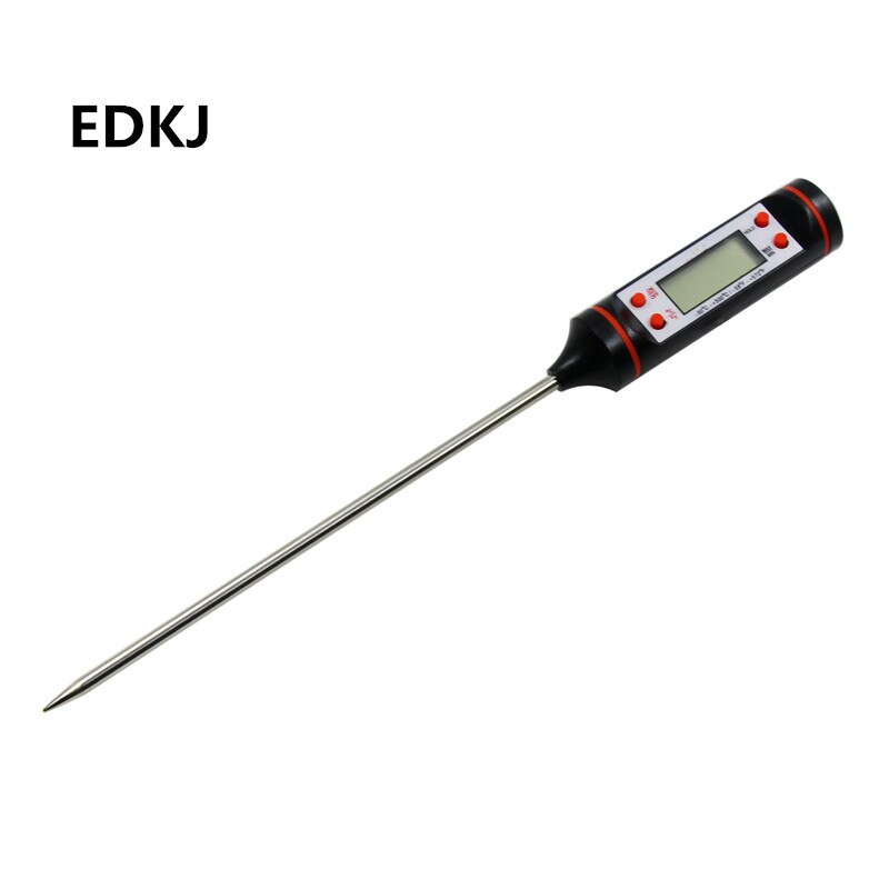 1 st kökolja termometer grill bakning temperaturmätning elektronisk mat nål termometer utan batteri: Svart