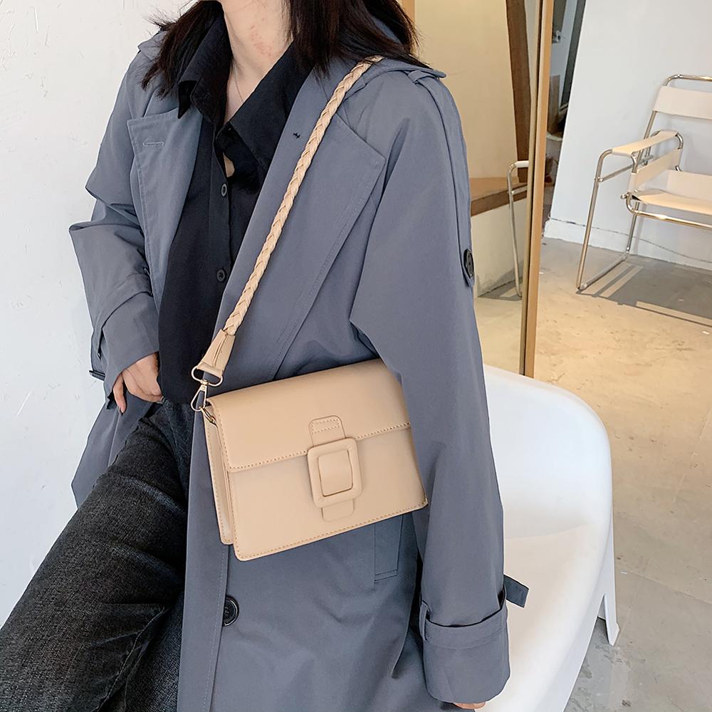 Pu læder crossbody tasker små ensfarvede sommer dame skulder håndtasker kvindelige simple totes til kvinder trend