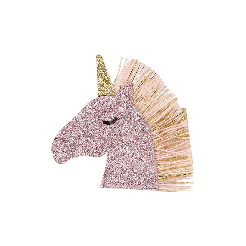 Kids Unicorn Hairpins Glitter Bow Star Hair Clips for Girls Children Headwear Barrettes Little Girl Hair Accessories: purple unicorn