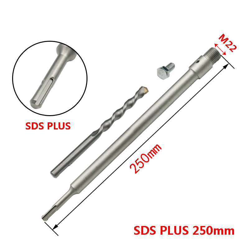 Sds Plus Elektrische Hammer Muur Holle Steen Beton Legering Geperforeerde Airconditioner Installatie Boren 30Mm-160Mm: Round 250mm