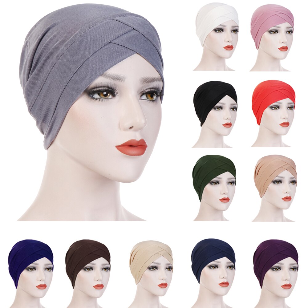 Muslimische Frauen Hijab Turban Hütte Kopf Schal Haarausfall Krebs Chemo Deckel Kopftuch wickeln Islamischen Mütze Motorhaube strecken Headwear Hütte