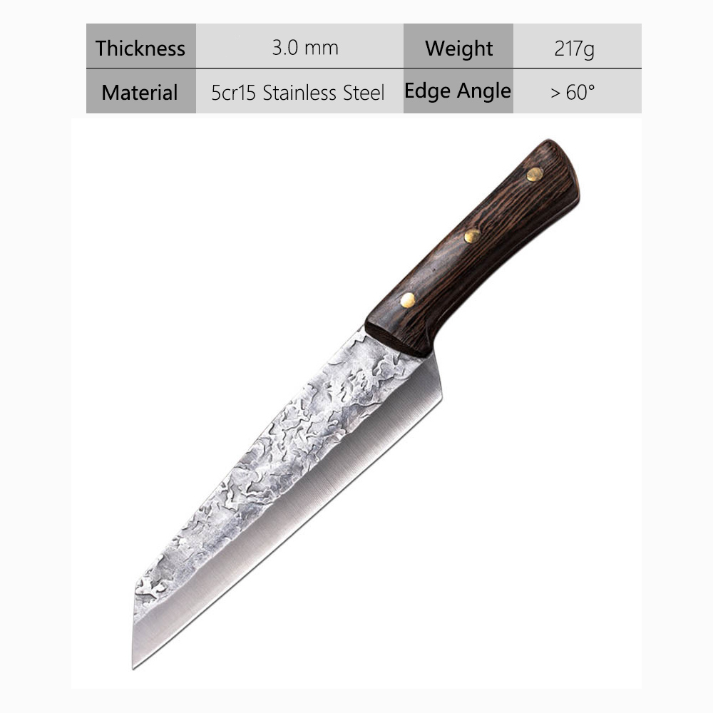 Forging Boning Knife Japanese Full Tang Handle Knife Handmade Steel Kitchen Boning Knives Chef Slicing Utility Santoku Cleaver: H type no PU Sheath
