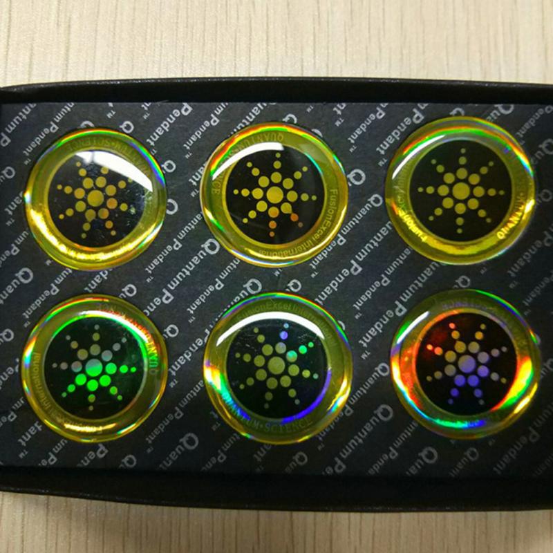6 pièces/lot autocollant téléphone Anti Radiation économie d'énergie support Anion énergie ronde pour téléphones IPAD tablettes: Gold