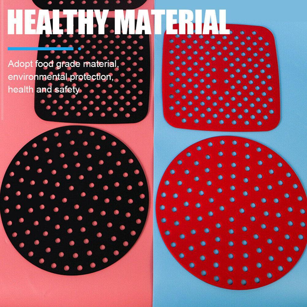 1Pc Lucht Friteuse Vierkante Bakken Pads Herbruikbare Food Grade Vierkante Siliconen Siliconen Matten Schotel Taart Gegrilde Gereedschap Bun Olie bakken K0C9