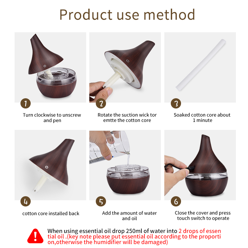 SaengQ-humidificador de aire eléctrico, difusor de aroma ultrasónico por aceites esenciales, en color madera, para aromaterapia en hogar