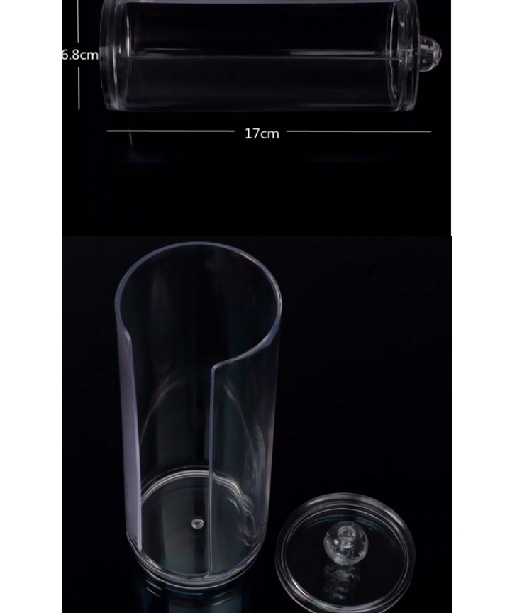 Acrylic Cotton Swab Organizer Box Portable Round Container Storage Case Make up Cotton&Pad Box For Home boite