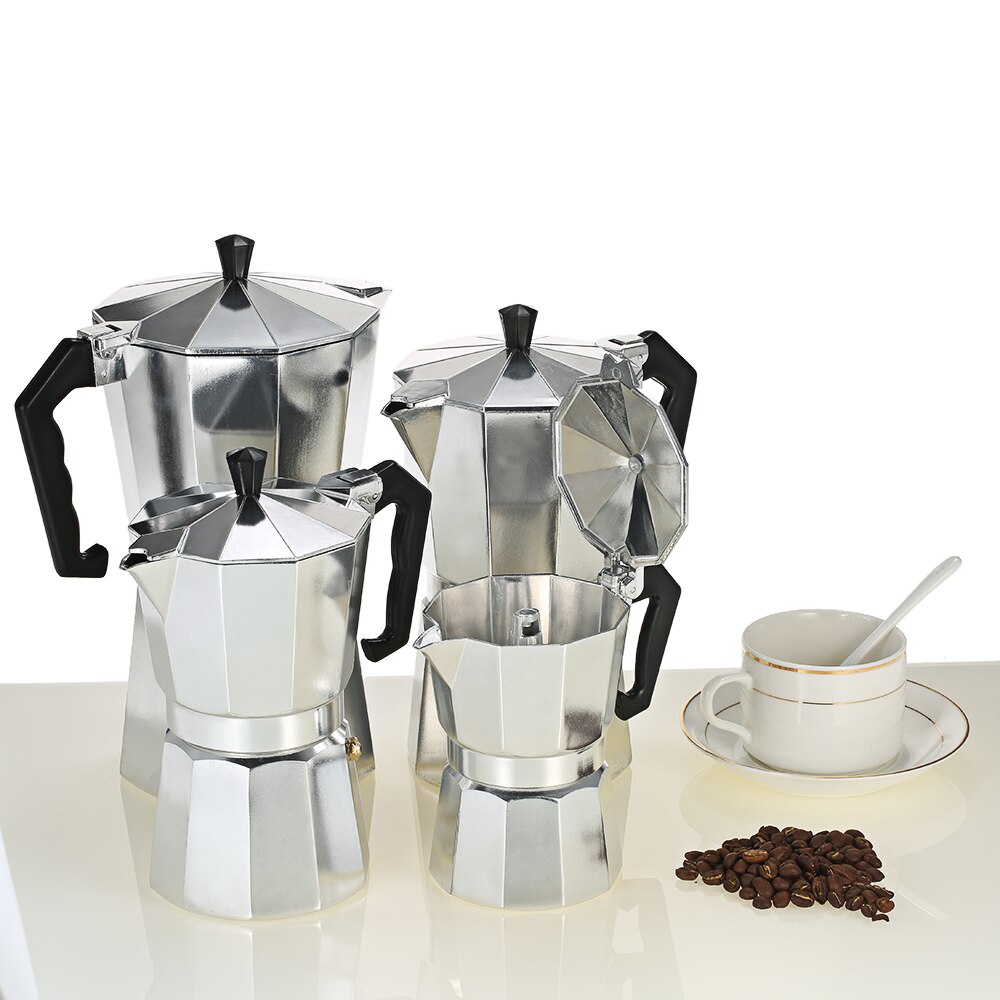 Cafetière percolateur en Aluminium de , pour l'extérieur, le bureau, le Camping, eau de lait, 50/150/300/450/600ML