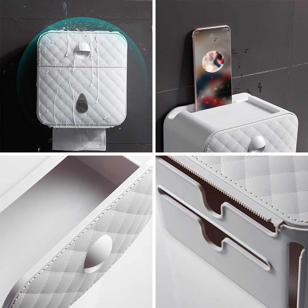Muur Gemonteerde Badkamer Papieren Handdoek Dispenser Met Opbergdoos Coreless Toiletpapier Doos Extractie Dispenser Papieren Handdoek Houder