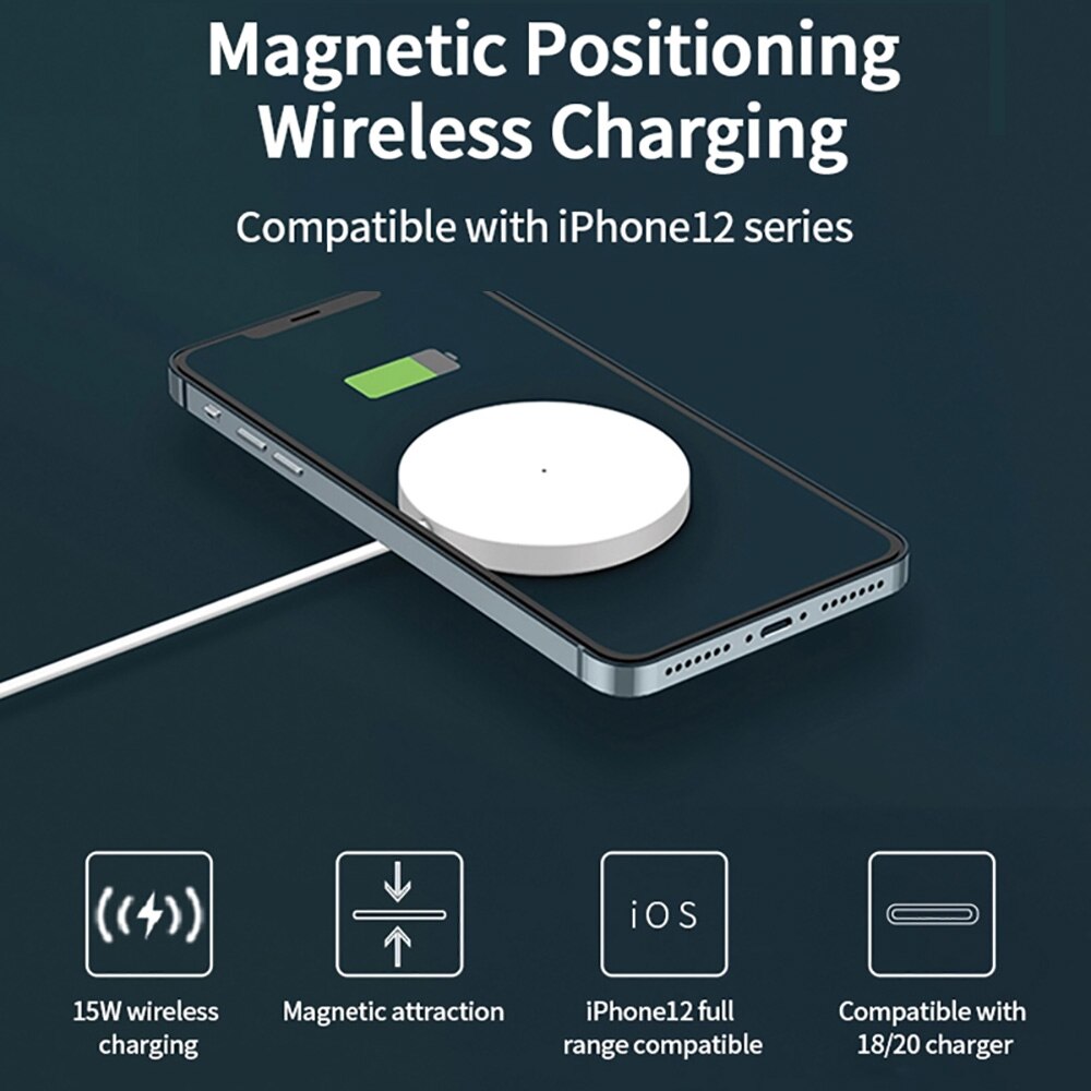 Magnetische 15w snelle draadloze oplader voor telefoon 12 draadloze oplader voor telefoon 12 pro max snel draadloos oplaadpad