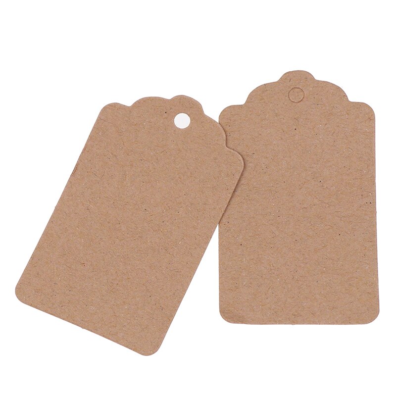 100Pcs/Lot 3cmx5cm Cards Blank Kraft Jewelry Price Label Kraft Paper String Price Tags With String 20m