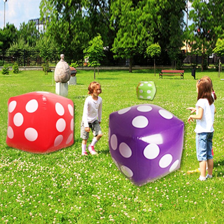 60 Cm Giant Opblaasbare Zachte Cubes Dot Dobbelstenen Kinderen Outdoor Zwembad Speelgoed Party Supply Opblaasbare Ballons Blow Up Strand Ballen