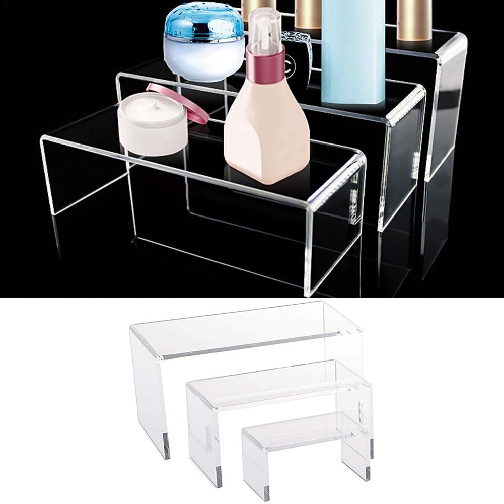3 Tier Acrylic Shoes Rack Makeup Organizer Display Stand Cosmetic Display Stand Bracket Jewelry Display Holder for Home Office