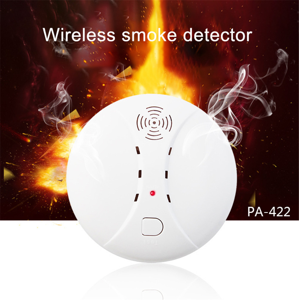 Wireless Smoke Detector Sensitive Photoelectric Fire Sensor For Wireless Security Home Alarm System